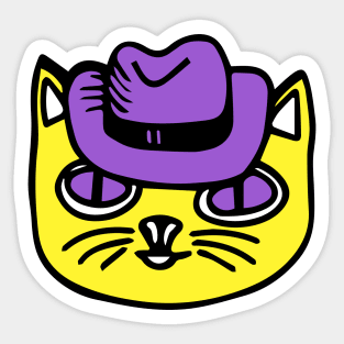 Cat in non-binary pride colors Sticker